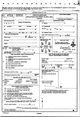Maryland Well Drilling Permit Application