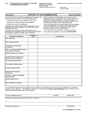 FHA Homebuyer Summary Notice