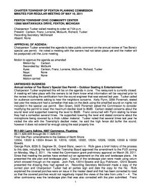 Planning Commission Meeting Minutes - 51011 - fentontownship