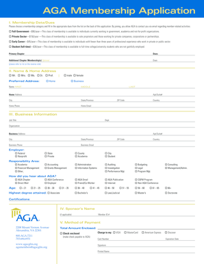 AGA Membership Application Form