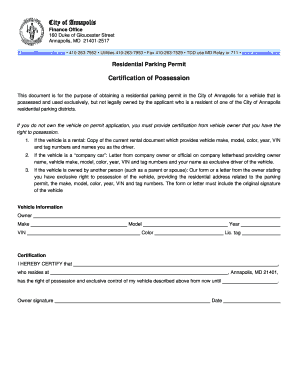 Residential Parking Permit Application