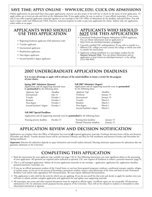 UIC Undergraduate Application Form