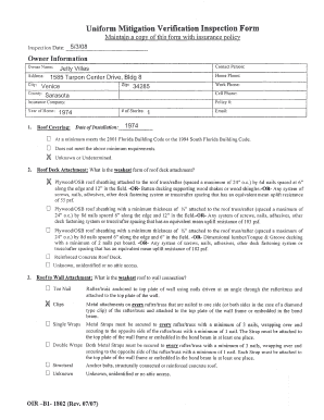 Florida Mitigation Verification Inspection Form