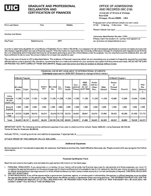 University of Illinois Financial Certification Form