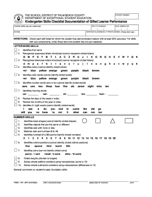 palm beach county gifted checklist