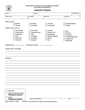 Palm Beach County Inspection Request Form