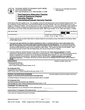 Pre-service Placement Forms