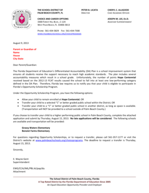 Florida Opportunity Scholarship Program Application