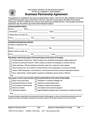 Sample partnership agreement pdf - Business Partnership Agreement - the School District of Palm Beach ... - palmbeachschools