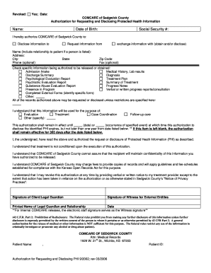 Authorization for Requesting and Disclosing Protected Health Information