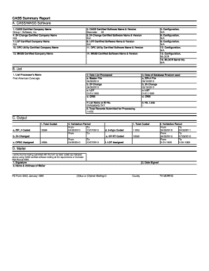 Domestic Mail Manual A950 Coding Accuracy Support System (CASS)