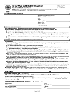 In-School Deferment Request Form