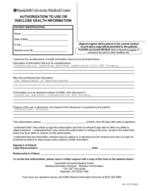 Authorization to Use or Disclose Health Information