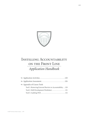 Instilling Accountability Application Handbook