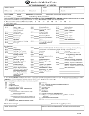 Professional Liability Application