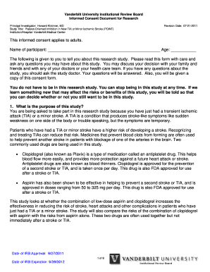 Informed Consent Document for Research