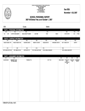 Washington School Personnel Report