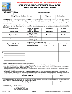 Dependent Care Assistance Plan Reimbursement Form