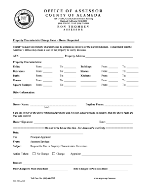 Property Characteristic Change Form