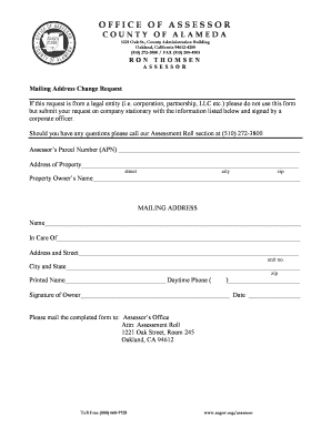 Mailing Address Change Request