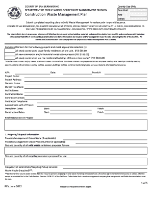 Construction Waste Management Plan