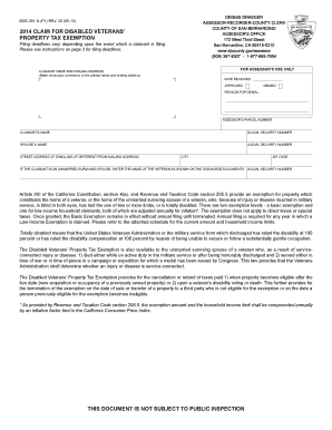California Disabled Veterans Property Tax Exemption Form