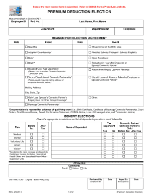 Premium Deduction Election Form