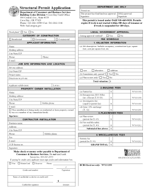 Oregon Structural Permit Application