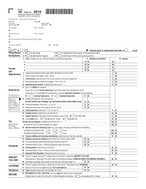 Alabama Individual Income Tax Return Form 40
