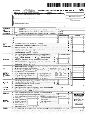 Alabama Individual Income Tax Return Form 40
