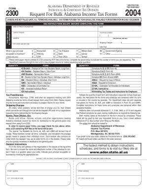 Alabama Income Tax Form 2300