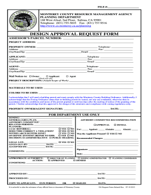 Monterey County Design Approval Request Form