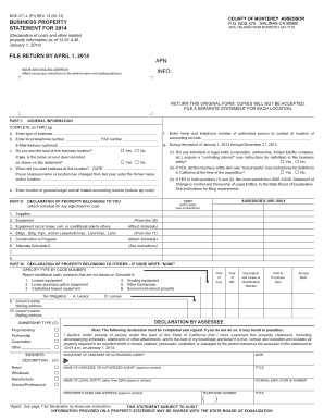 California Business Property Statement