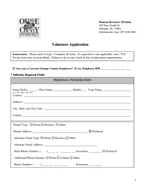 Volunteer Application Form