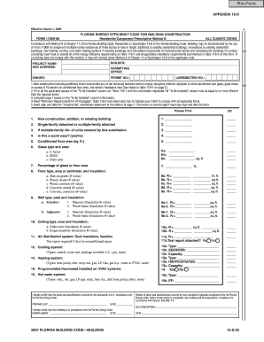 Florida Energy Efficiency Code Form 1100B-08