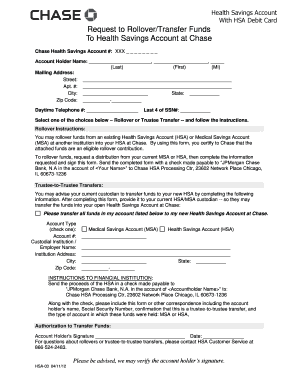 Health Savings Account Rollover Form