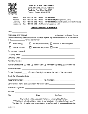 Credit Card Authorization Form