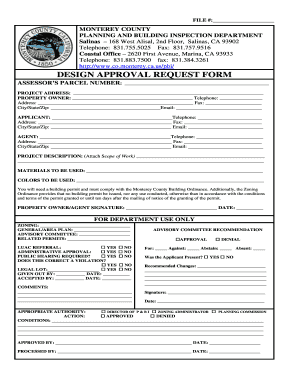 Monterey County Design Approval Request Form