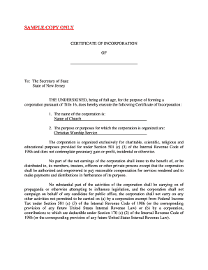 Certificate of Incorporation