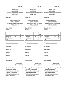Bank Fee Receipt for MRPL Recruitment