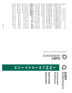 New York Student Immunization Record Form