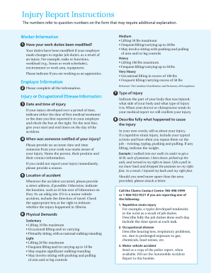 Worker’s Report of Injury or Occupational Disease