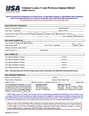 Equipment sign out sheet pdf - Towboat Liability & Physical Damage Report - USA Water Ski - usawaterski