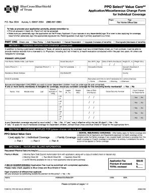 PPO Select Value Care Application Form