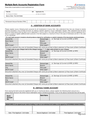 Multiple Bank Accounts Registration Form
