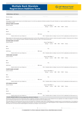 Multiple Bank Mandate Registration Form