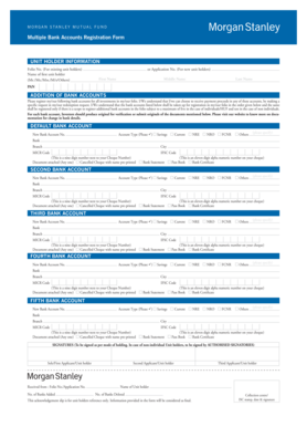 Morgan Stanley Mutual Fund Bank Account Registration Form