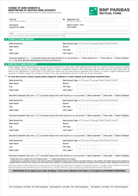 Bank Mandate Change Form