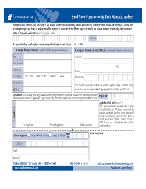 Bank Mandate Change Form