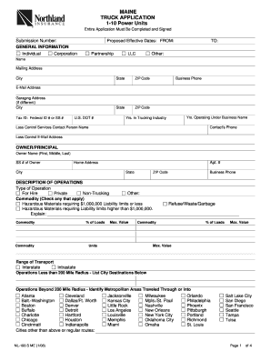 Maine Truck Application